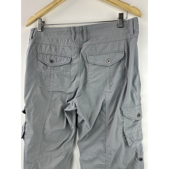 Kuhl Kontra Short Gray Cargo Convertible Roll Tab Adjustable Crop Womens Size 10 - Picture 9 of 13